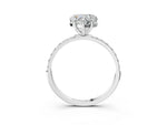 Heart Cut Diamond Solitaire Ring in White gold with Round Pavé Band_33