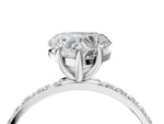 Heart Cut Diamond Solitaire Ring in White gold with Round Pavé Band_34