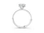 Heart Cut Diamond Solitaire Ring in White gold with Round Pavé Band_9
