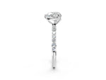 Heart Cut Diamond Solitaire Ring in White gold with Round Shared Prong Pavé Band_20