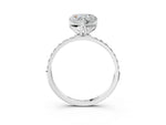 Heart Cut Diamond Solitaire Ring in White gold with Round Shared Prong Pavé Band_21
