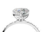 Heart Cut Diamond Solitaire Ring in White gold with Round Shared Prong Pavé Band_22