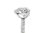 Heart Cut Diamond Solitaire Ring in White gold with Round Shared Prong Pavé Band_23