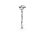 Heart Cut Diamond Solitaire Ring in White gold with Shared Prong Marquise and Round Side Stones_14