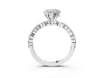 Heart Cut Diamond Solitaire Ring in White gold with Shared Prong Marquise and Round Side Stones_15