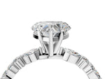 Heart Cut Diamond Solitaire Ring in White gold with Shared Prong Marquise and Round Side Stones_16