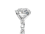Heart Cut Diamond Solitaire Ring in White gold with Shared Prong Marquise and Round Side Stones_17
