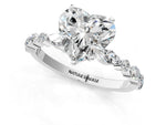Heart Cut Diamond Solitaire Ring in White gold with Shared Prong Marquise and Round Side Stones_37