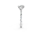 Heart Cut Diamond Solitaire Ring in White gold with Shared Prong Marquise and Round Side Stones_38
