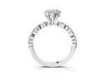 Heart Cut Diamond Solitaire Ring in White gold with Shared Prong Marquise and Round Side Stones_39