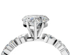 Heart Cut Diamond Solitaire Ring in White gold with Shared Prong Marquise and Round Side Stones_40