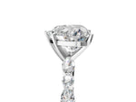 Heart Cut Diamond Solitaire Ring in White gold with Shared Prong Marquise and Round Side Stones_41
