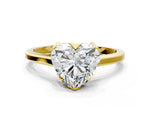 Heart Cut Diamond Solitaire Ring in Yellow gold with Flower Prong Setting_18