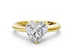 Heart Cut Diamond Solitaire Ring in Yellow gold with Prong Setting and Rounded Band_18