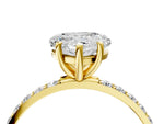 Heart Cut Diamond Solitaire Ring in Yellow gold with Round Pavé Band_10