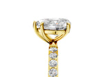 Heart Cut Diamond Solitaire Ring in Yellow gold with Round Pavé Band_11
