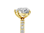 Heart Cut Diamond Solitaire Ring in Yellow gold with Round Pavé Band_35