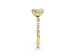 Heart Cut Diamond Solitaire Ring in Yellow gold with Round Pavé Band_8