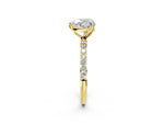Heart Cut Diamond Solitaire Ring in Yellow gold with Round Shared Prong Pavé Band_20