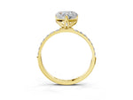Heart Cut Diamond Solitaire Ring in Yellow gold with Round Shared Prong Pavé Band_21
