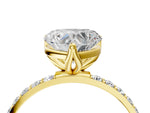 Heart Cut Diamond Solitaire Ring in Yellow gold with Round Shared Prong Pavé Band_22