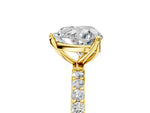 Heart Cut Diamond Solitaire Ring in Yellow gold with Round Shared Prong Pavé Band_23