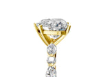Heart Cut Diamond Solitaire Ring in Yellow gold with Shared Prong Marquise and Round Side Stones_17