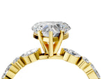 Heart Cut Diamond Solitaire Ring in Yellow gold with Shared Prong Marquise and Round Side Stones_40