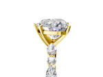 Heart Cut Diamond Solitaire Ring in Yellow gold with Shared Prong Marquise and Round Side Stones_41