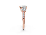 Heart Cut Diamond Trellis Three-Stone Engagement Ring in Rose gold with Round Side Stones_20