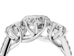 Heart Cut Diamond Trellis Three-Stone Engagement Ring in White gold with Round Side Stones_10