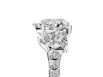 Heart Cut Diamond Trellis Three-Stone Engagement Ring in White gold with Round Side Stones_11