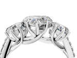 Heart Cut Diamond Trellis Three-Stone Engagement Ring in White gold with Round Side Stones_16
