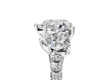 Heart Cut Diamond Trellis Three-Stone Engagement Ring in White gold with Round Side Stones_17