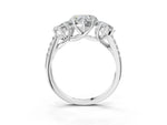 Heart Cut Diamond Trellis Three-Stone Engagement Ring in White gold with Round Side Stones_27