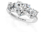 Heart Cut Diamond Trellis Three-Stone Engagement Ring in White gold with Round Side Stones_37