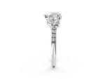 Heart Cut Diamond Trellis Three-Stone Engagement Ring in White gold with Round Side Stones_38