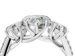 Heart Cut Diamond Trellis Three-Stone Engagement Ring in White gold with Round Side Stones_40