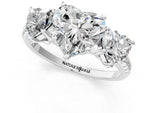 Heart Cut Diamond Trellis Three-Stone Engagement Ring in White gold with Round Side Stones_7
