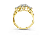 Heart Cut Diamond Trellis Three-Stone Engagement Ring in Yellow gold with Round Side Stones_15