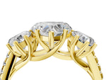 Heart Cut Diamond Trellis Three-Stone Engagement Ring in Yellow gold with Round Side Stones_16