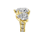 Heart Cut Diamond Trellis Three-Stone Engagement Ring in Yellow gold with Round Side Stones_17