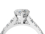 Heart Cut Diamond Vintage Scroll Solitaire Ring in White gold with Graduated Round Side Stones_22