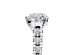 Heart Cut Diamond Vintage Scroll Solitaire Ring in White gold with Graduated Round Side Stones_23