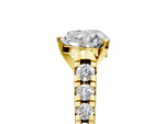 Heart Cut Diamond Vintage Scroll Solitaire Ring in Yellow gold with Graduated Round Side Stones_17