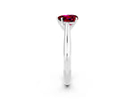 Heart Cut Garnet Cathedral Solitaire Engagement Ring in White gold with Prong Setting_2