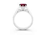 Heart Cut Garnet Cathedral Solitaire Engagement Ring in White gold with Prong Setting_3