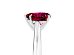 Heart Cut Garnet Cathedral Solitaire Engagement Ring in White gold with Prong Setting_5