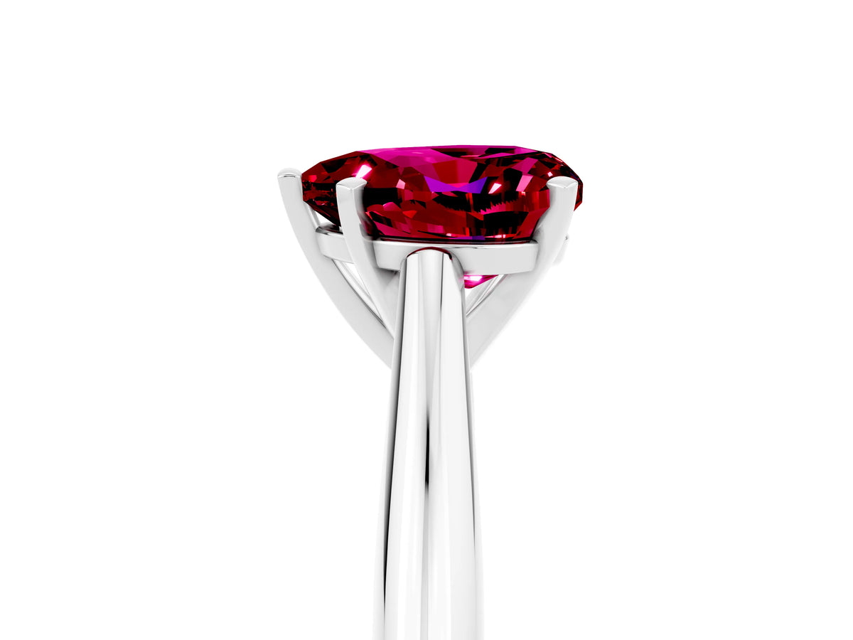 Heart Cut Garnet Cathedral Solitaire Engagement Ring in White gold with Prong Setting_5