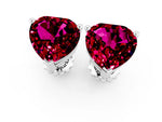 Heart Cut Garnet Stud Earrings in White gold with Basket Setting_1